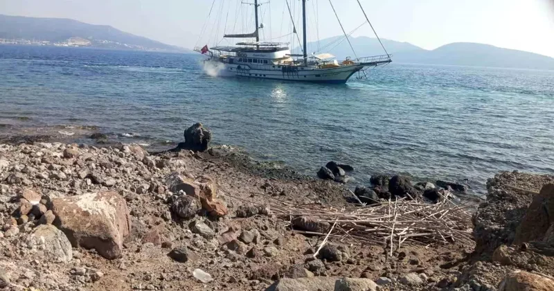41 metrelik dev tekne karaya oturdu