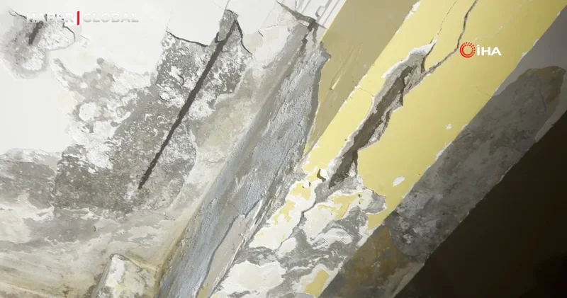 Kocaeli de dehşet: Bir binanın kolonları çatladı, aileler korkuyla kaçtı