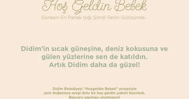 Didim de Hoş Geldin Bebek projesi tüm hızıyla sürüyor Aydın Haberleri