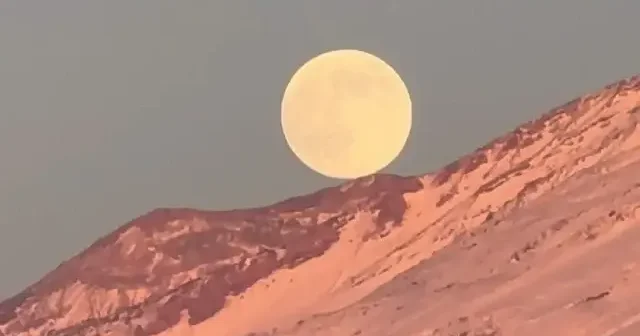 Ağrı Dağı dolunay ile görüntülendi VİDEO İZLE