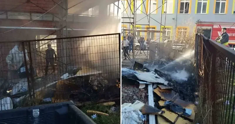 Şantiye atıkları alev aldı: Korku dolu anlara neden oldu Samsun Haberleri