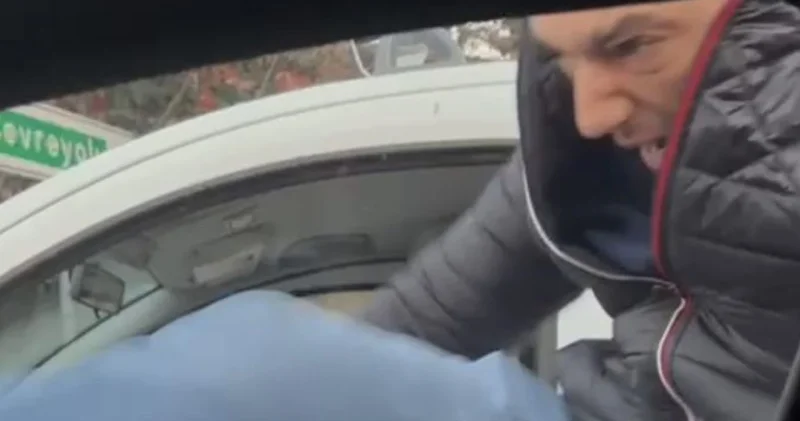 Kadın doktorun aracına tekmeyle saldırıp tehdit etti