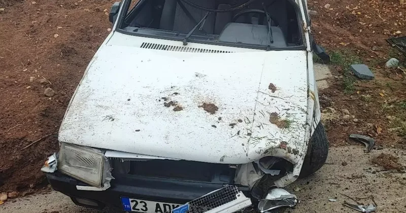 Elazığ’da takla atan otomobilin sürücüsü yaralandı