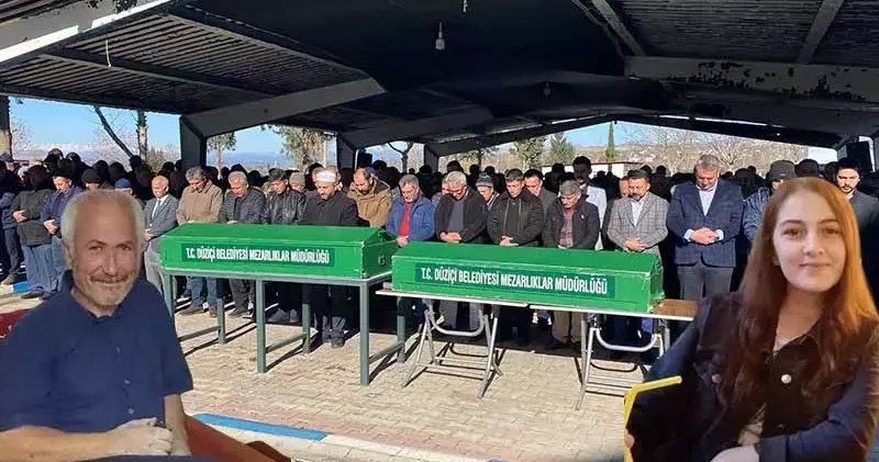 Otoyol köprüsünden uçan araçta ölen kayınpeder ile gelin toprağa verildi