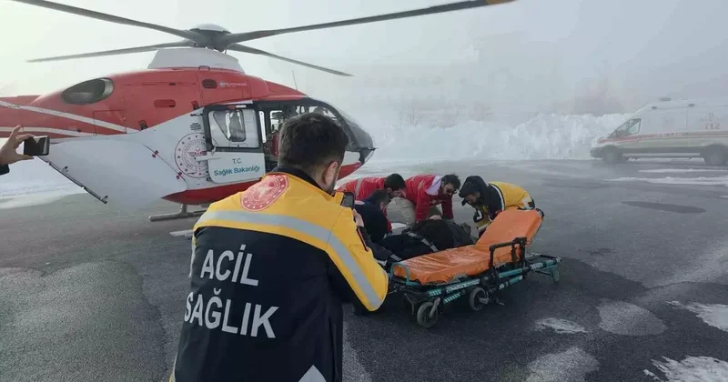 KOAH hastası ambulans helikopterle hastaneye sevk edildi