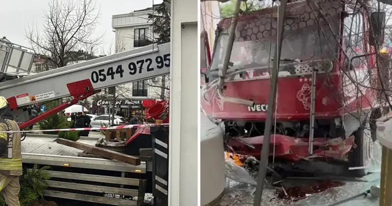 Büyükçekmece de sepetli vinç diş hekimliği polikliniğine daldı: 2 kişi yaralandı