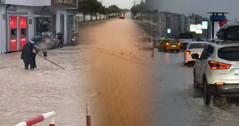 İzmir’de sağanak kabusu hayatı felç etti! Denizin rengi değişti Kordon suya gömüldü