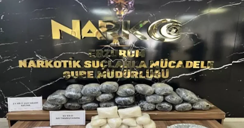Erzurum’da 23 kilo skunk ve 11 kilo metamfetamin ele geçirildi