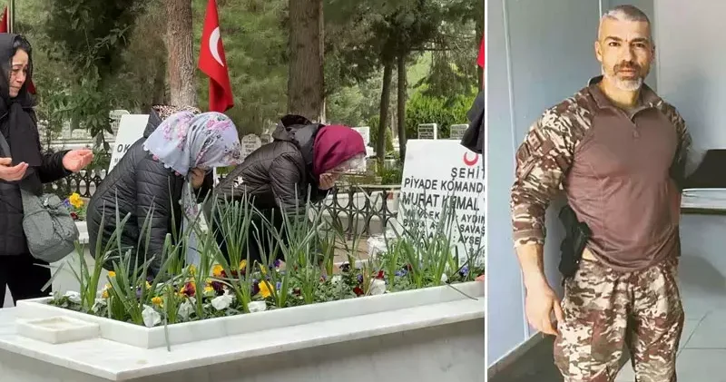 Evlilik yıl dönümünde şehit olan Binbaşı Yetişen, mezarı başında anıldı