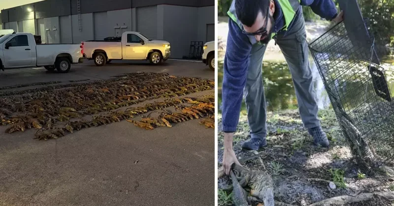 Soğuk hava binlerce iguanayı hareketsiz bıraktı, halk kafeslerle toplamaya başladı