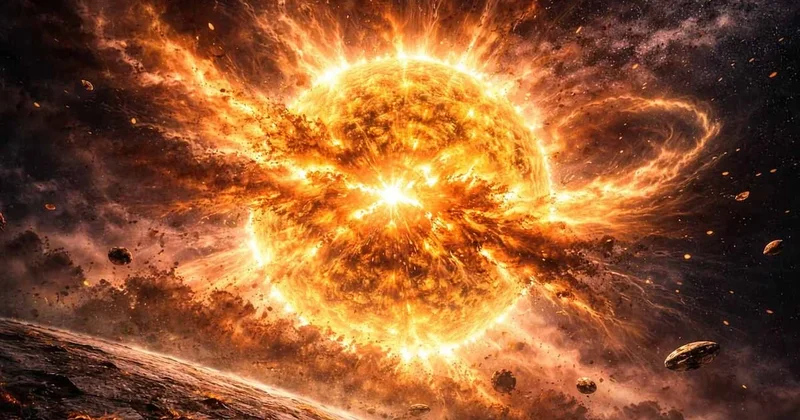 Dış katmanlarını kusarak çöken sarı hiperdev patlamak üzere! Sözcü Gazetesi