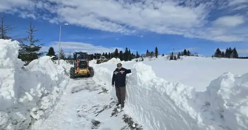 Giresun’un gözde yaylasında kar kalınlığı 2 metreyi buldu Giresun Haberleri