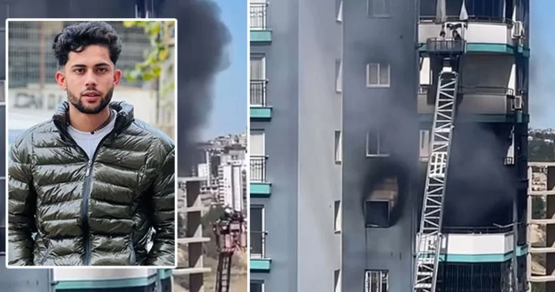 SON DAKİKA: Alevler yükseldi! Baba ile kızı 13. katta mahsur kaldı! Kahraman işçi Son dakika haberleri