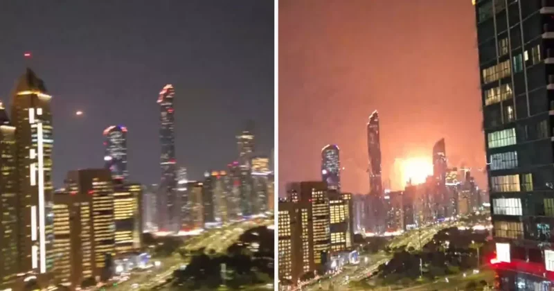 Dubai de gökdelenlerin dibinde füzeleri savundular