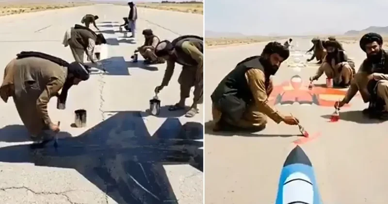 Afganistan da yolla uçak resmi çizmeye başladılar! İşte nedeni