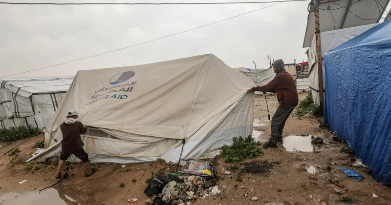 BM: Gazze de 1500 barınma noktasının 900 den fazlası sel riski altında