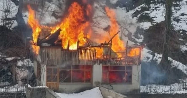 Balık tesisinde çıkan yangın evi küle çevirdi Giresun Haberleri