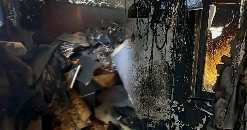 Evde çıkan yangında can verdi!