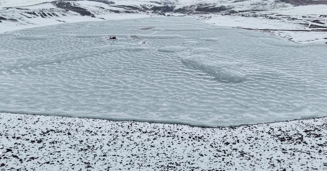 Erzurum da Demirdöven Barajı buz tuttu Erzurum Haberleri