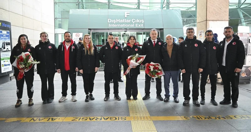 Milli atıcılar, çiçeklerle karşılandı