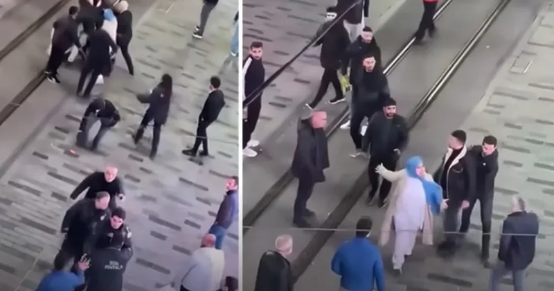 İstiklal Caddesi nde ortalık bir anda karıştı! Güvenlik ile vatandaşlar birbirine girdi Sözcü Gazetesi