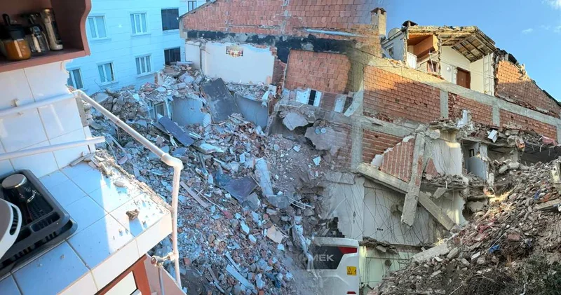 Kentsel dönüşümle yıkılan binanın yanındaki apartman duvarsız kaldı! Daire sahibi isyan etti