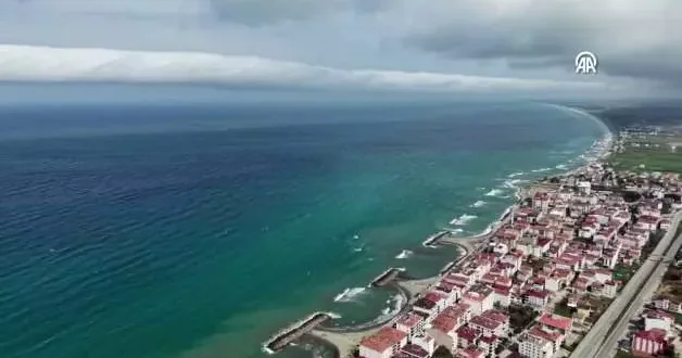Karadeniz de nadir görülen rulo bulutu görenler gözlerine inanamadı