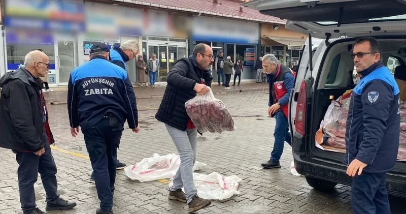 Otogarda 200 kilo kaçak et el geçirildi