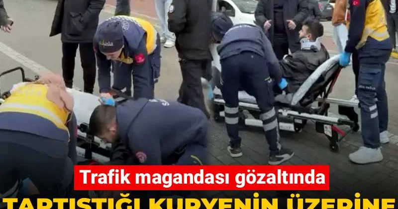 Tartıştığı kuryenin üzerine aracını sürerek çarptı! Trafik magandası gözaltında