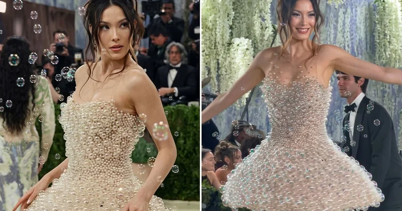 Baloncuk üfleyen elbise şaşkına çevirdi! Met Gala için 2 bin 550 saatte hazırlandı, tam 30 kilo