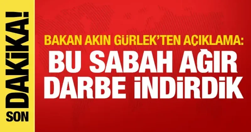Bakan Gürlek ten açıklama: Bu sabah ağır darbe indirdik