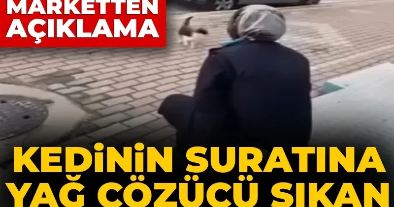 Kedinin suratına yağ çözücü sıkan kadın serbest: Zincir marketten açıklama
