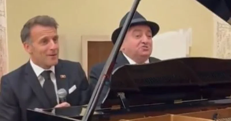 İki liderden canlı müzik performansı: Fransa Cumhurbaşkanı Macron söyledi, Ermenistan Başbakanı Paşinyan çaldı Dış Haberler