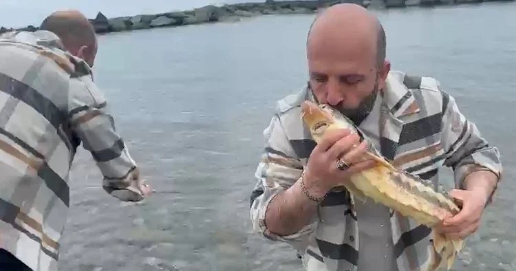 Satın aldığı balığı, canlı ve nesli tehlikedeki tür olduğunu görünce denize ulaştırdı
