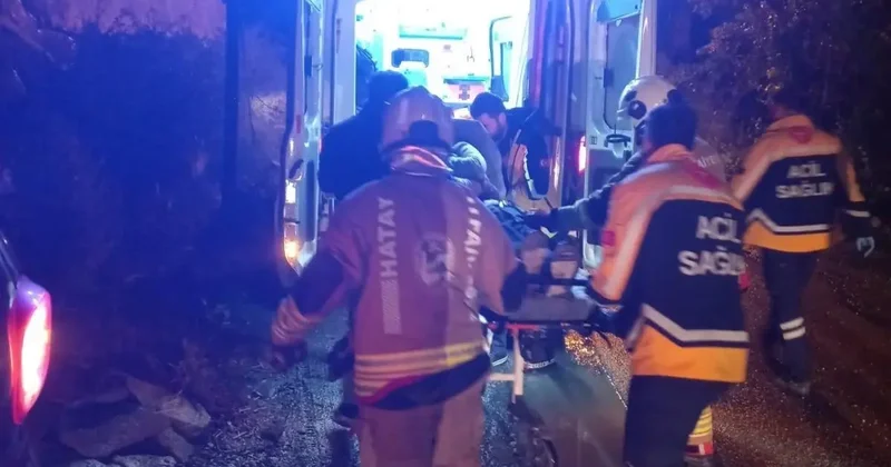 Samandağ’da şarampole devrilen otomobilin sürücüsü yaralandı