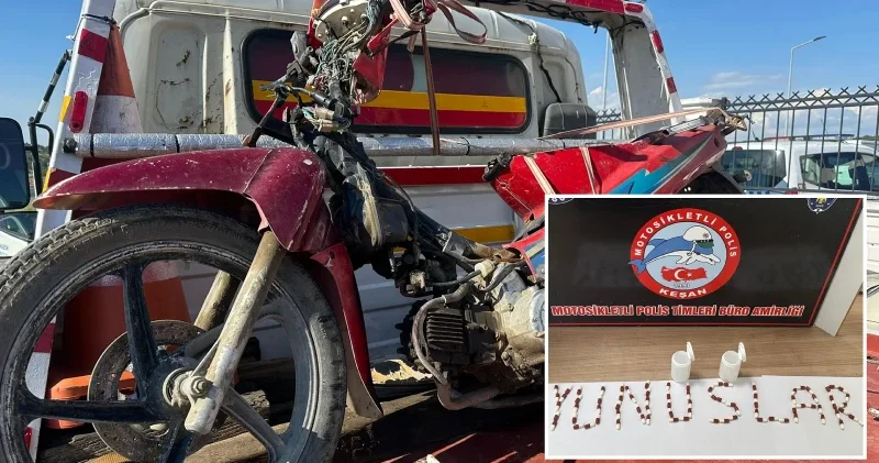 Keşan da polisin dur ihtarına uymayan motosikletliye rekor ceza Edirne Haberleri