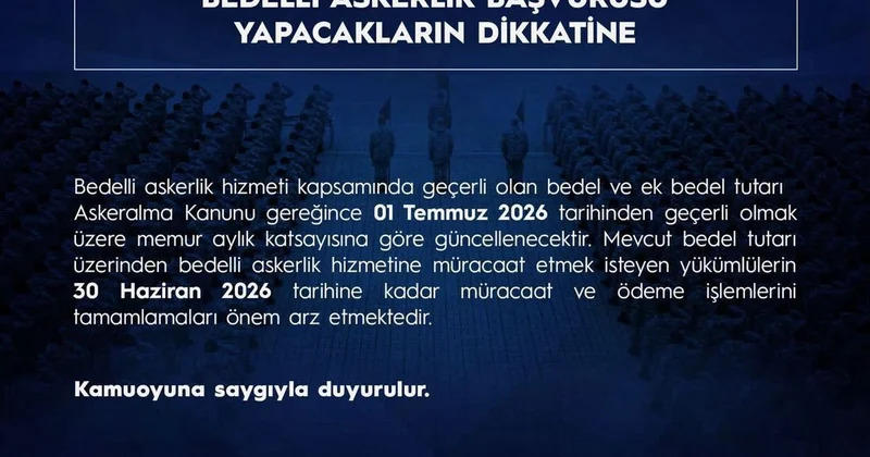 Bedelli Askerlik Tutarı Güncelleniyor