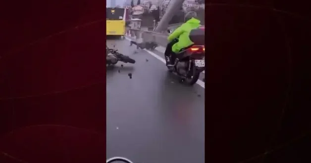 İğne Deliğinden geçmek istedi, canından oluyordu! Feci kaza kamerada