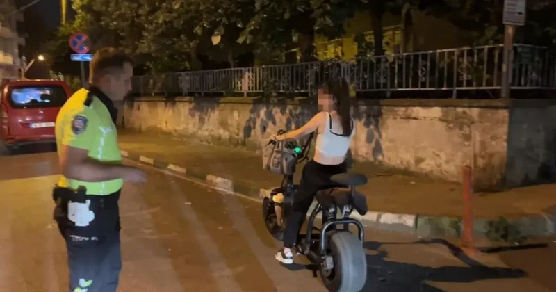 Elektrikli bisiklet sürücüsü alkollü çıktı, 50 bin TL ceza kesildi