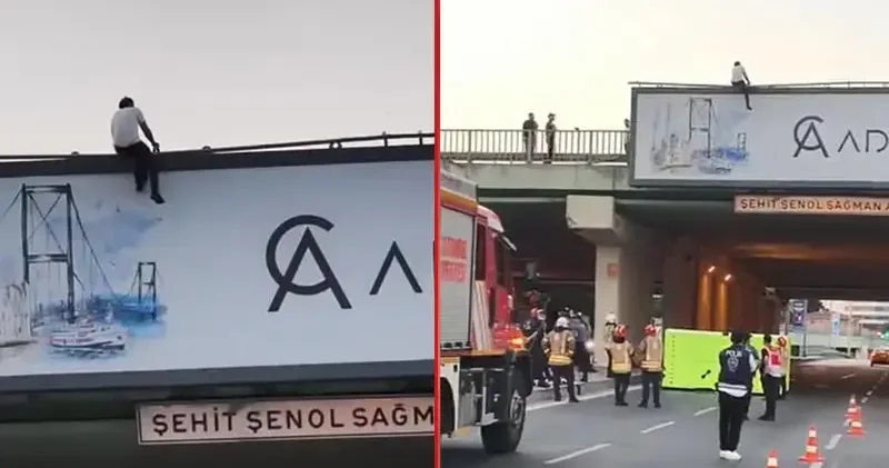 Şişli’de üst geçide çıktı müzakereci polis tarafından ikna edilerek aşağı indirildi