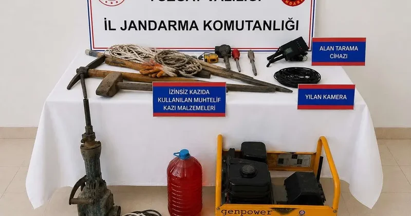 Yozgat’taki kaçak kazıda çeşitli malzemeler ele geçirildi