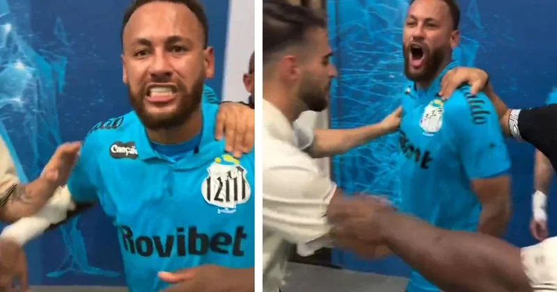 Neymar galibiyet sonrası çılgına döndü! Rakip yöneticilerle birbirine girdi