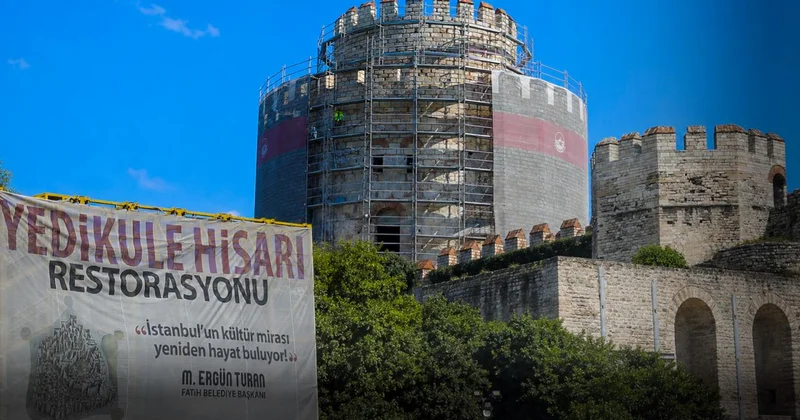 Yedikule Hisarı’ndaki Hazine Kulesi’nde restorasyon sürüyor