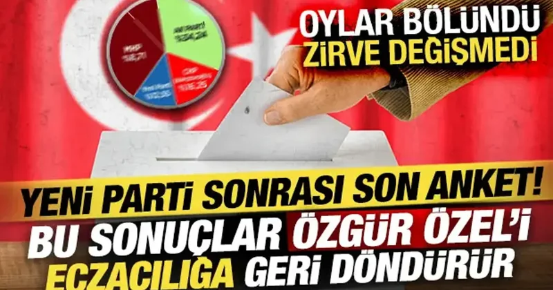 Yeni Parti sonrası son anket : Oylar bölündü, zirve değişmedi