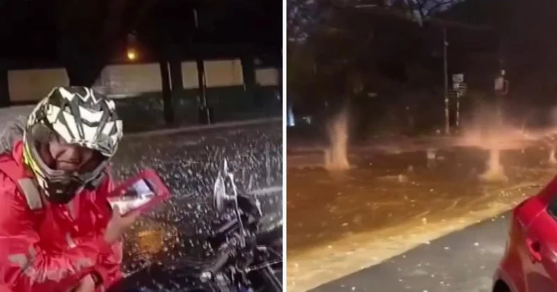 Asuncion da tenis topu büyüklüğünde dolu yağışı araç ve binalara hasar verdi