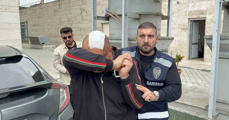 Samsun da sokak ortasında ateş açan saldırganın kafasına pencereden mumluk attı! Saldırgan tutuklandı