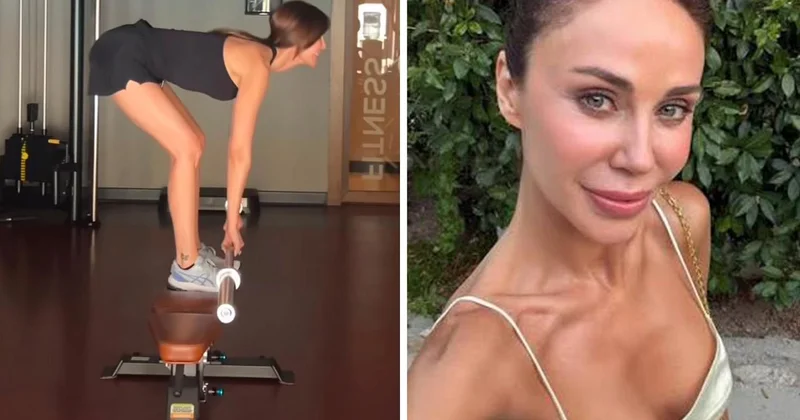 Demet Şener spor yaparken yere kapaklandı! İşte o anlar