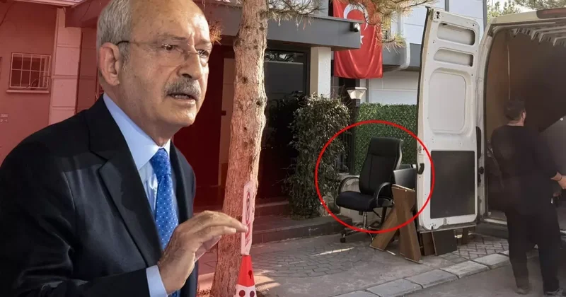 Kılıçdaroğlu nun ofisi boşaltılırken arkadan duyulan ses olay oldu