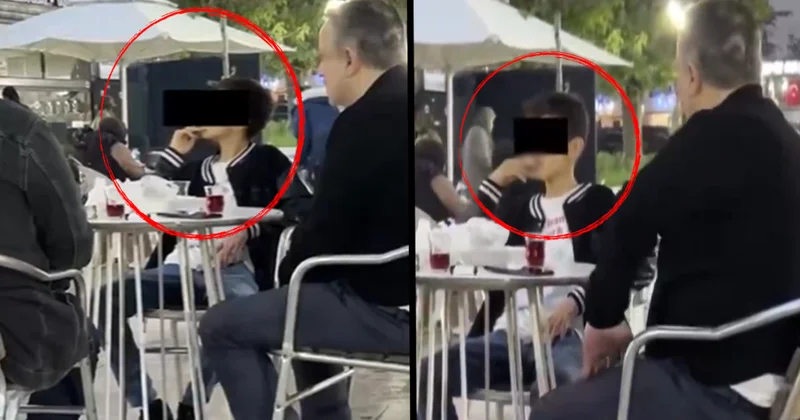 Ailesiyle oturan çocuğun gizlice çekilen görüntülerine tepki yağdı! Sözcü Gazetesi