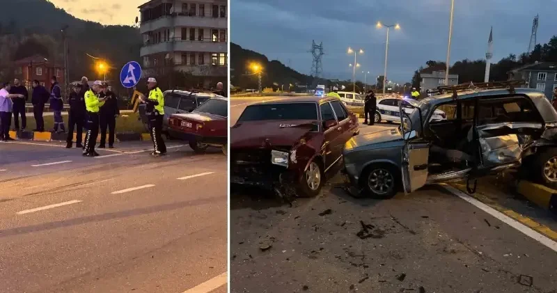 Bartın’da kavşakta iki otomobil çarpıştı: Altı kişi yaralandı Bartın Haberleri